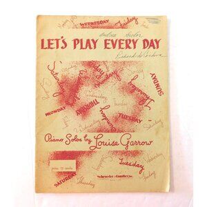 Vintage 1957 Lets Play Every Day Piano Solos Louise Garrow Beginner Music Book